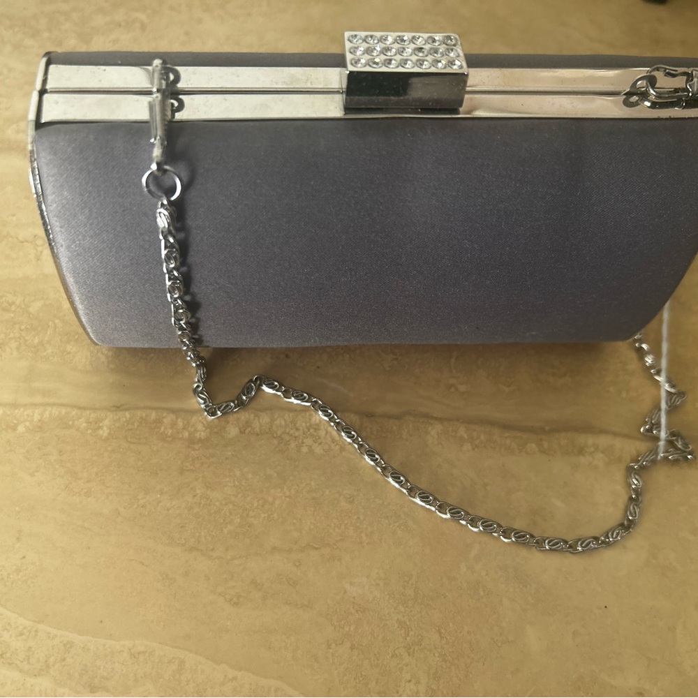 Lulu Townsend Metallic Silver Clutch